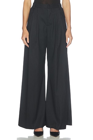 L'AGENCE Chelsy Wide Leg Pant in Black. Size 00. Also