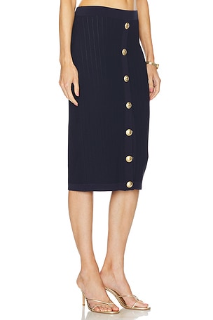 L'AGENCE Melania Pointle Knit Skirt in Navy