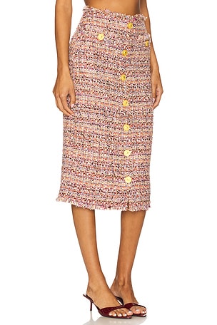 L'AGENCE Tai Midi Skirt in Pink