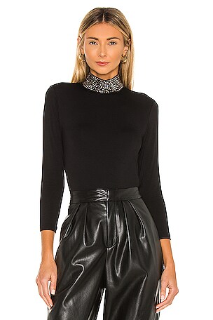 L'agence mya embellished store mock neck top