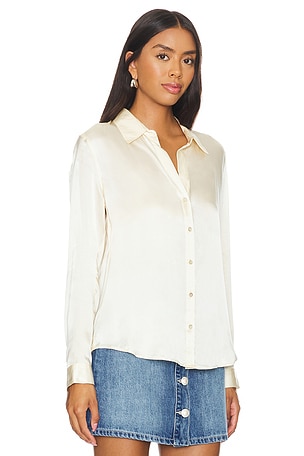 L'AGENCE Tyler Long Sleeve Blouse in Cream