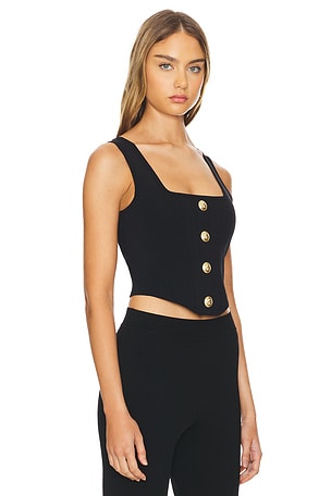 L'AGENCE Saga Square Neck Knit in Black