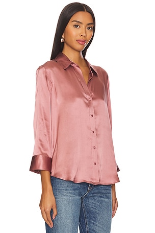 L'AGENCE Dani 3/4 Sleeve Blouse in Mauve