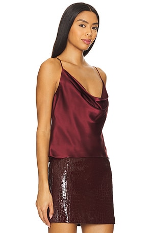 L'AGENCE Calista Cowl Neck Cami in Wine