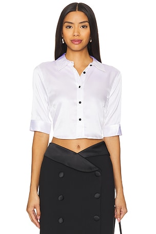 Niccola Cropped Fitted Blouse L'AGENCE