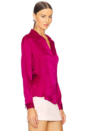 L'AGENCE Tyler Long Sleeve Blouse in Rose