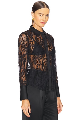 L'AGENCE Reims Lace Blouse in Black