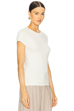 L'AGENCE Ressi Crew Neck Short Sleeve Tee in White