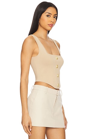 L'AGENCE Saga Square Neck Top in Tan