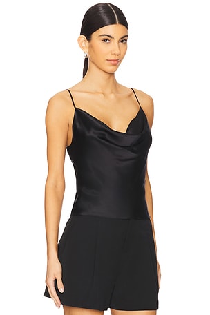 L'AGENCE Calista Cowl Neck Cami in Black