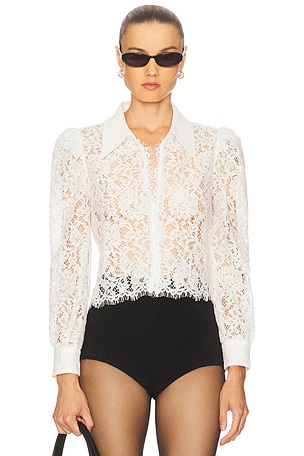 Anita Lace Button Up Top L'AGENCE
