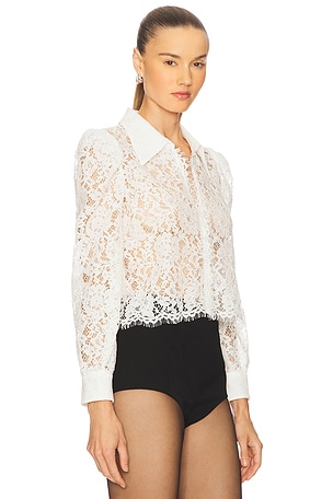 L'AGENCE Anita Lace Button Up Top in Ivory. Size M. Also