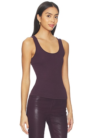 L'AGENCE Adira Scoop Neck Tank in Wine. Size XXS. Also