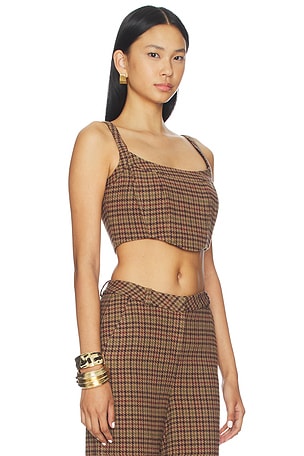 L'AGENCE Tiffany Corset Top in Tan