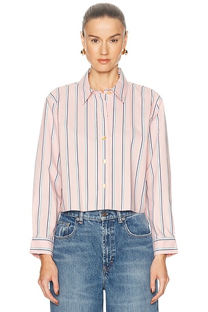 Cosette Crop Hi Low Shirt L'AGENCE