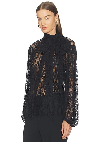 L'AGENCE Rhett Oversized Blouse in Black