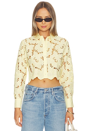 Seychelle Cropped Button Down Top L'AGENCE