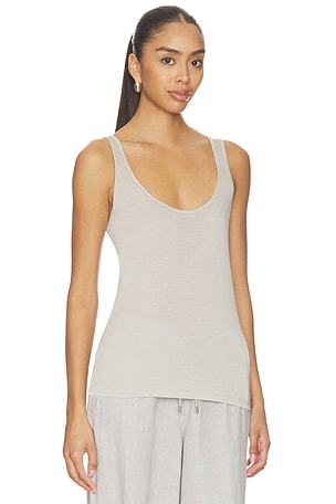 L'AGENCE Celia Scoop Neck Tank in Grey. Size XXS. Also