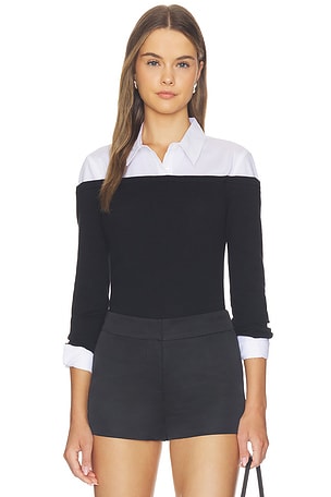 Mathilde Pupplin Cuff Collared Polo L'AGENCE