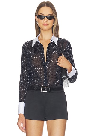 Sona Polplin Collar Blouse L'AGENCE