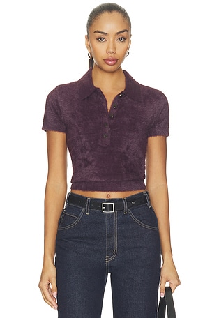 Cirrus Short Sleeve Crop Polo L'AGENCE