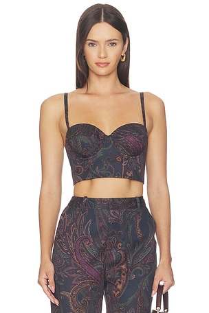 Sonya Bralette in Midnight Multi Lux Paisley L'AGENCE