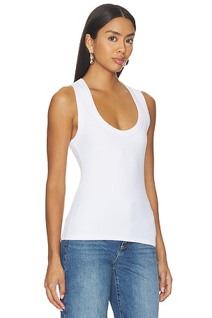 L'AGENCE Shania Racerback Tank in White
