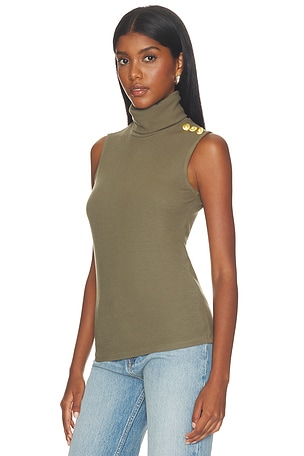 L'AGENCE Ceci Slvless Turtle Neck in Olive