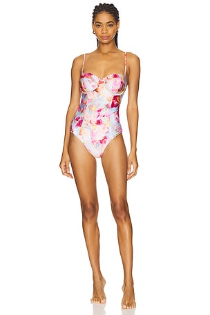 Amie Soft Cloud Underwire Bandeau One Piece Swimsuit L'AGENCE