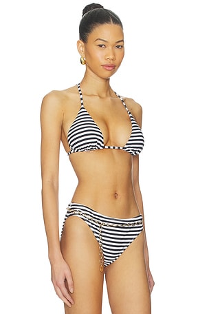 L'AGENCE Kristin Bikini Top in Black,White