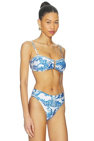 L'AGENCE Krysta Bikini Top in Blue. Size XS. Also
