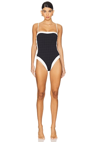 Tory Colorblock Chic Bandeau One Piece Swimsuit L'AGENCE