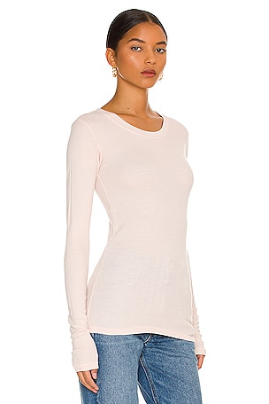 LA Made Long Sleeve Crew Neck Top in Ivory