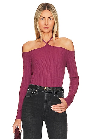 Mozza Halter Long Sleeve Top LA Made