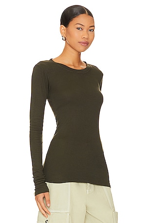 LA Made Long Sleeve Thermal Tee in Olive