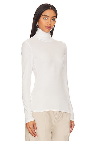 LA Made Roosevelt Turtleneck Tee in Ivory