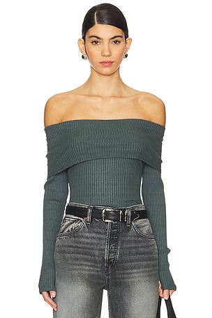 Kayla Off Shoulder Long Sleeve Top LA Made