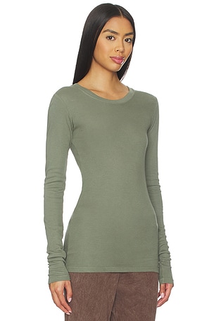 LA Made Long Sleeve Thermal Tee in Olive