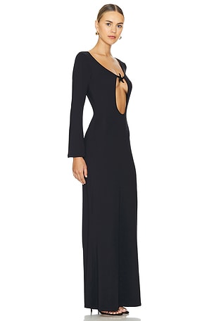 Leslie Amon Star Maxi Dress in Black