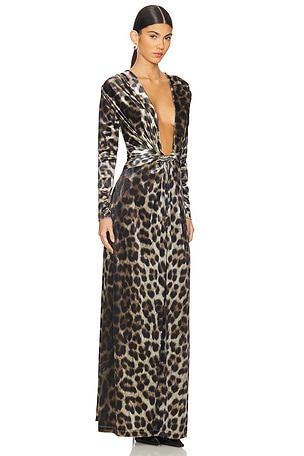 Leslie Amon Amanda Maxi Dress in Brown