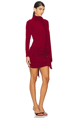 Leslie Amon Gstaad Mini Dress in Burgundy