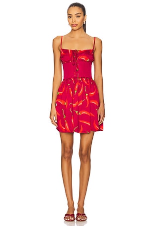 Leslie Amon Slip Corset Mini Dress in Red