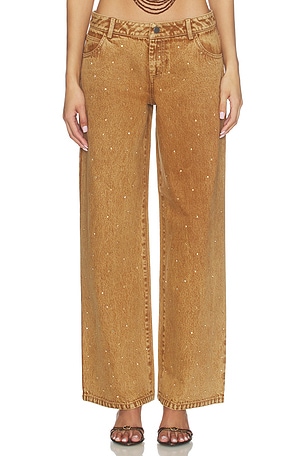 x REVOLVE Denim Rhinestone Festival Pants Leslie Amon