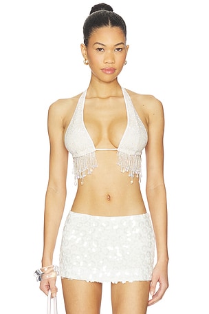 Fringe Pearl Top Leslie Amon