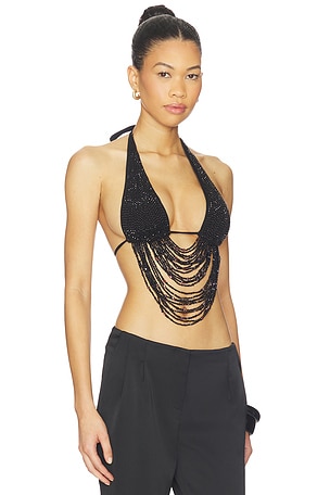 Leslie Amon Talli Round Floating Bead Top in Black