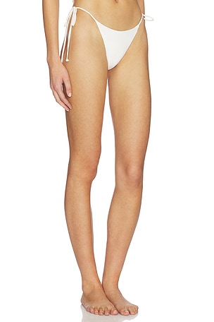 Leslie Amon Pearl White Bikini Botton in White