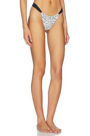 Leslie Amon Maya Bikini Bottom in White,Black