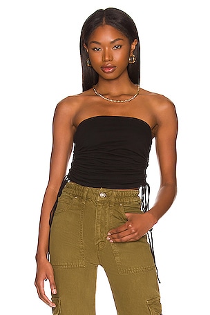 ruched strapless top