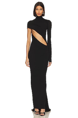 Body-con Gown with Asymmetric Cutout LaQuan Smith