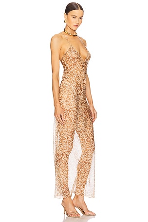 LaQuan Smith Slip Dress in Brown